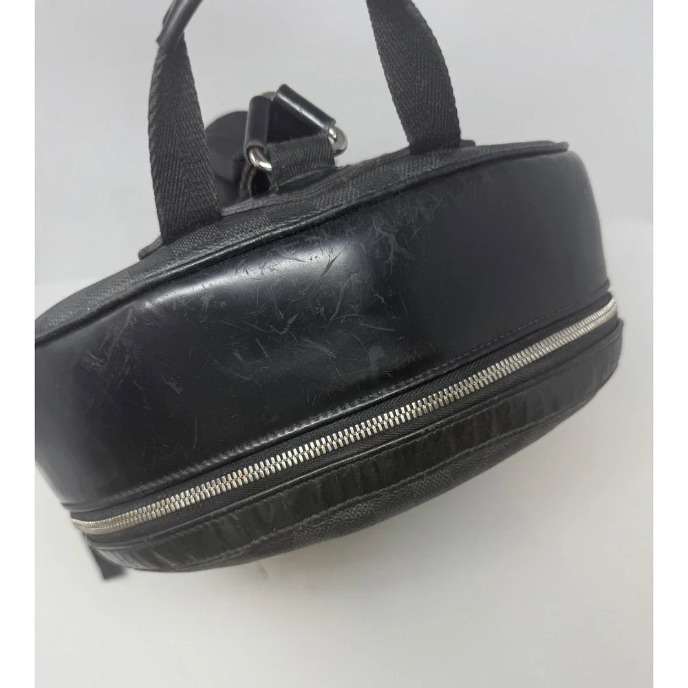 Louis Vuitton Josh Backpack Damier Graphite Black Leather